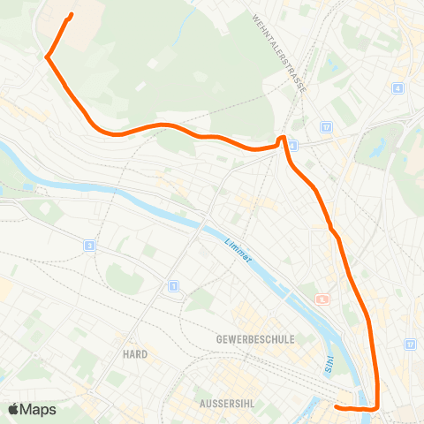VBG - Verkehrsbetriebe Glattal Zürich, ETH/Universitätsspital - Zürich, ETH Hönggerberg map