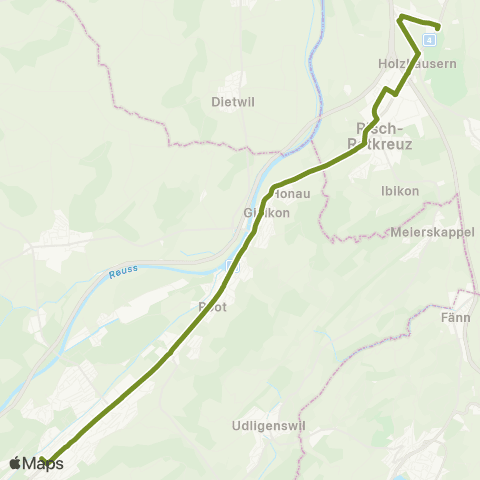 VBL - Verkehrsbetriebe Luzern Ebikon, Bahnhof - Gisikon, Weitblick map