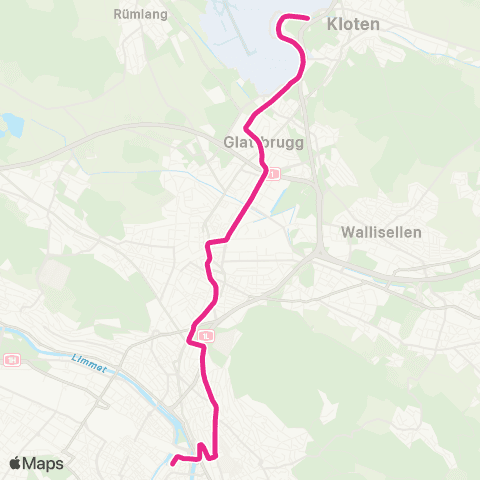 VBZ - Verkehrsbetriebe Zürich Zürich Flughafen, Fracht - Zürich, Bahnhofplatz/HB map