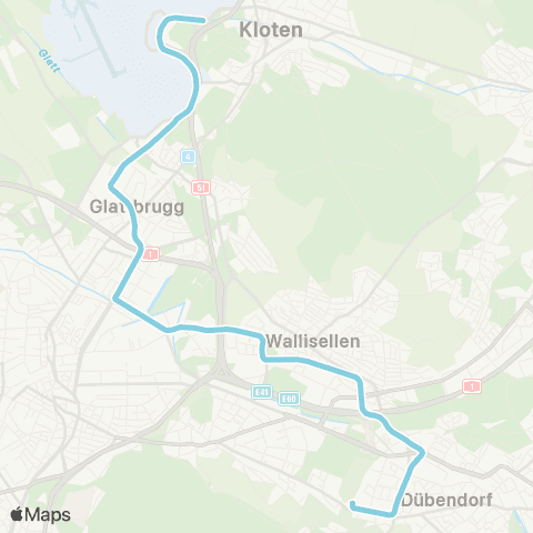 VBZ - Verkehrsbetriebe Zürich Stettbach, Bahnhof - Zürich Flughafen, Fracht map