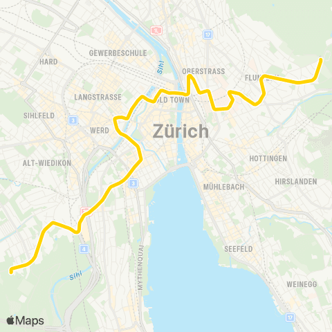 VBZ - Verkehrsbetriebe Zürich Zürich, Albisgütli - Zürich, Bahnhofstrasse/HB map