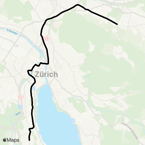 VBZ - Verkehrsbetriebe Zürich Zürich, Wollishoferplatz - Stettbach, Bahnhof map