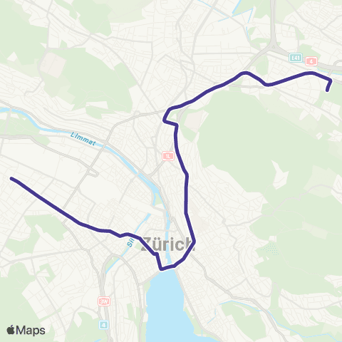 VBZ - Verkehrsbetriebe Zürich Zürich, Hirzenbach - Zürich, Heuried map