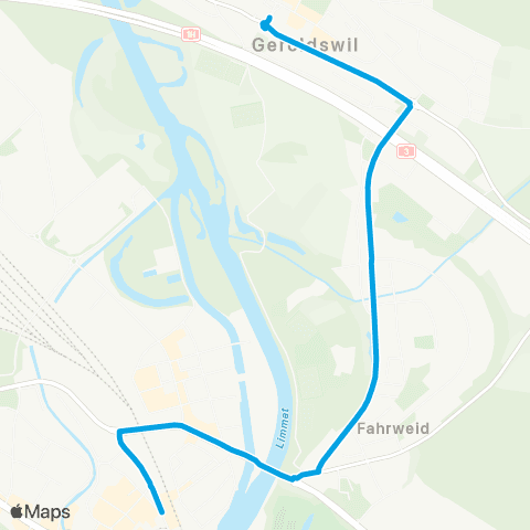 VBZ - Verkehrsbetriebe Zürich Dietikon, Bahnhof - Geroldswil, Zentrum map