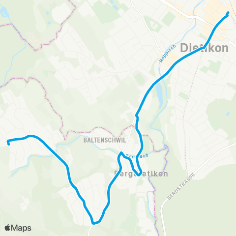 VBZ - Verkehrsbetriebe Zürich Dietikon, Bahnhof - Kindhausen AG map