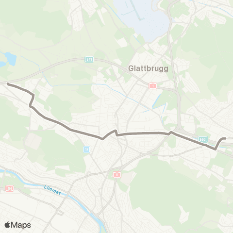 VBZ - Verkehrsbetriebe Zürich Wallisellen, Glatt (Bus) - Zürich, Mühlacker map