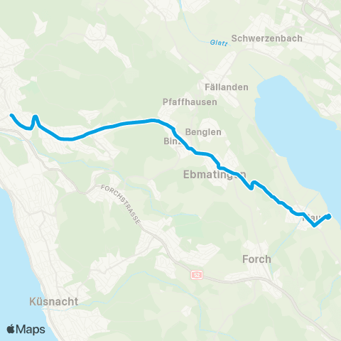 VBZ - Verkehrsbetriebe Zürich Zürich, Klusplatz - Maur, See map