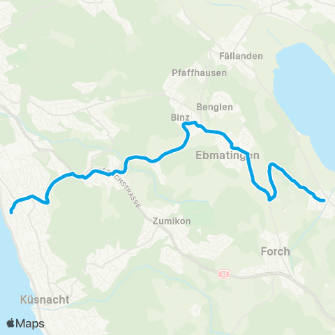 VBZ - Verkehrsbetriebe Zürich Zollikon, Bahnhof - Zollikerberg, Sennhof map