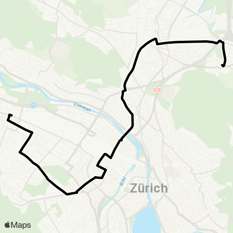 VBZ - Verkehrsbetriebe Zürich Zürich Altstetten, Bahnhof - Zürich, Schwamendingerplatz map