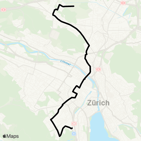 VBZ - Verkehrsbetriebe Zürich Zürich, Sihlcity - Zürich, Holzerhurd map
