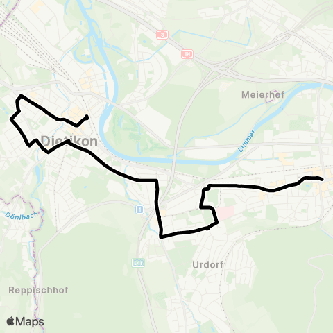 VBZ - Verkehrsbetriebe Zürich Dietikon, Bahnhof - Schlieren, Zentrum/Bahnhof map