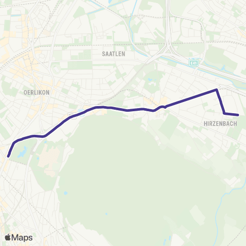 VBZ - Verkehrsbetriebe Zürich Zürich, Milchbuck - Zürich, Hirzenbach map
