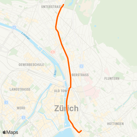 VBZ - Verkehrsbetriebe Zürich Zürich, Haldenegg - Zürich, Letzigrund map