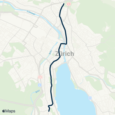 VBZ - Verkehrsbetriebe Zürich Zürich, Milchbuck - Zürich, Laubegg map