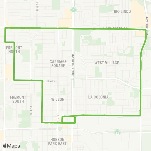 Gold Coast Transit North Oxnard map