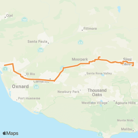 VCTC 77 Cross County Limited map
