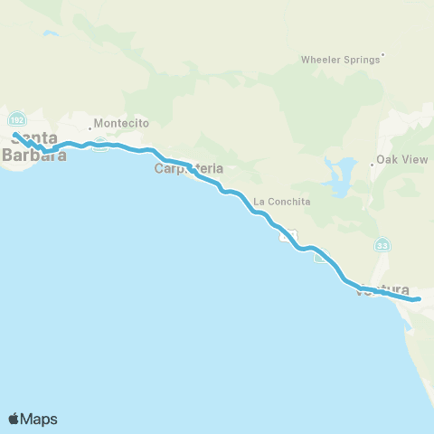 VCTC Coastal Express map