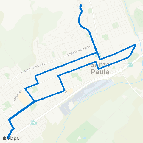 Valley Express Santa Paula B Route (Sp Hospital) map