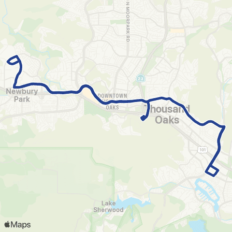 Thousand Oaks Transit Crosstown map