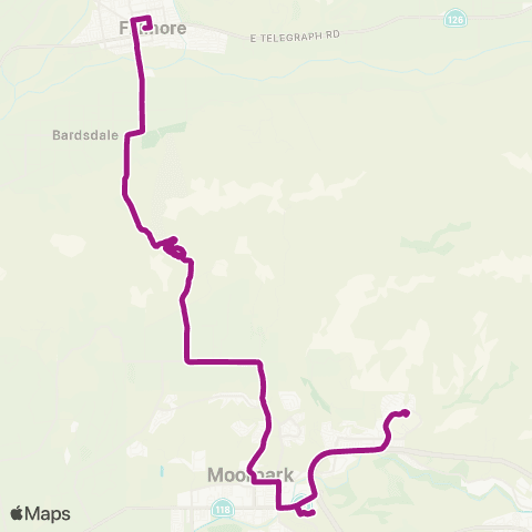 Valley Express Fillmore-Moorpark Route map