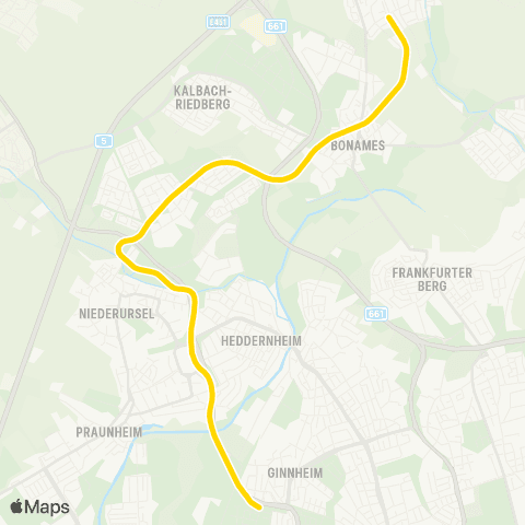 VGF Ginnheim Mitte - Nieder-Eschbach map