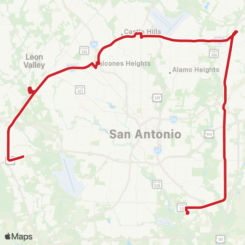 VIA Metropolitan Transit Loop 410 / W. W. White map