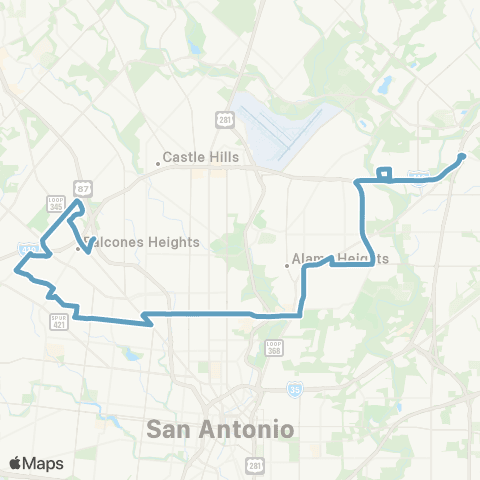 VIA Metropolitan Transit Hildebrand map
