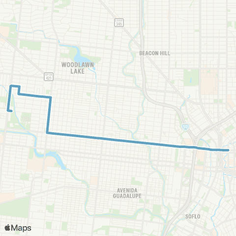 VIA Metropolitan Transit Martin / Ruiz 77-79 Lineup map