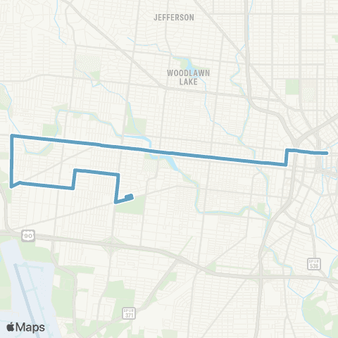 VIA Metropolitan Transit Commerce / Laredo 75-67 Lineup map