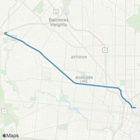 VIA Metropolitan Transit Bandera / Evers 88 Lineup map
