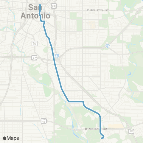 VIA Metropolitan Transit South Presa map