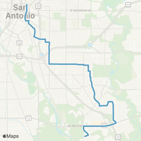 VIA Metropolitan Transit Steves map