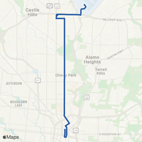 VIA Metropolitan Transit McCullough map