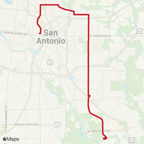 VIA Metropolitan Transit New Braunfels map
