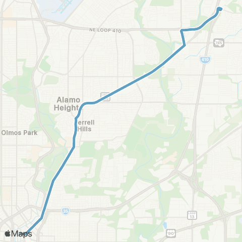 VIA Metropolitan Transit Austin Hwy / Randolph 14-17 Lineup map