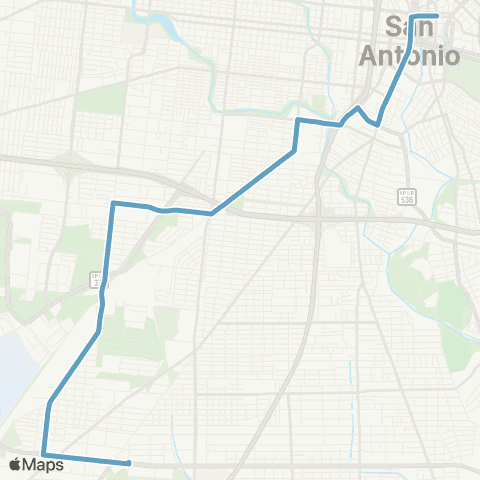VIA Metropolitan Transit Nogalitos / Kirk 51-62 Lineup map