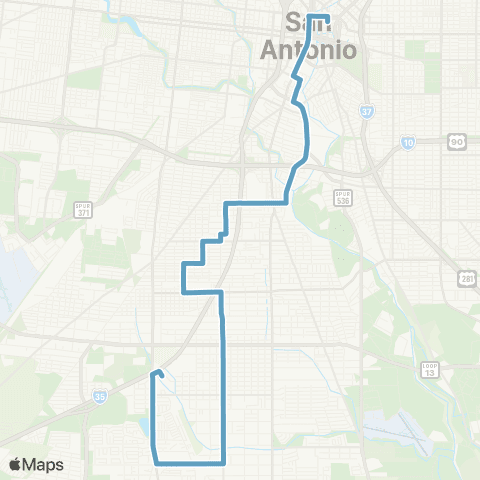 VIA Metropolitan Transit Commercial 46 Lineup map