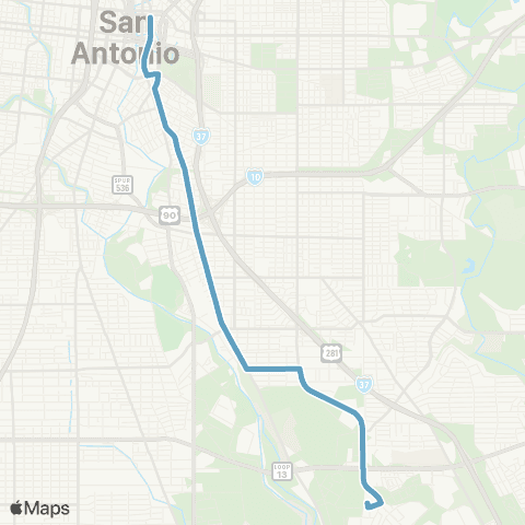 VIA Metropolitan Transit Roosevelt / S Presa 42-36 Lineup map