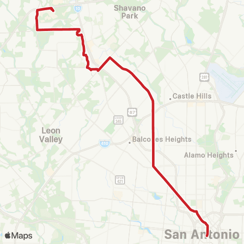 VIA Metropolitan Transit Vance Jackson map