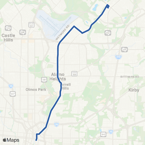 VIA Metropolitan Transit Broadway map