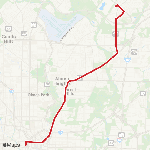 VIA Metropolitan Transit Perrin Beitel map