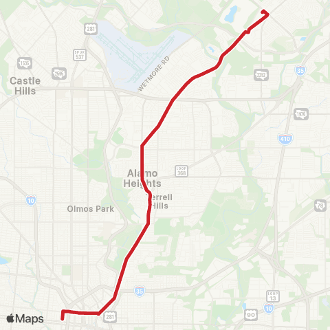 VIA Metropolitan Transit Naco / Broadway map