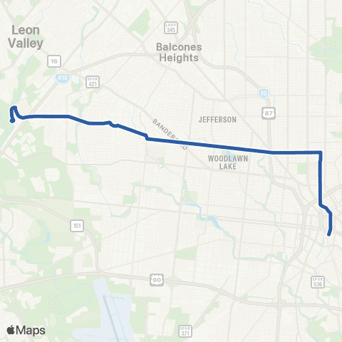 VIA Metropolitan Transit Woodlawn map