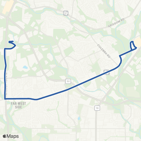 VIA Metropolitan Transit Northwest Vista College / Ingram map