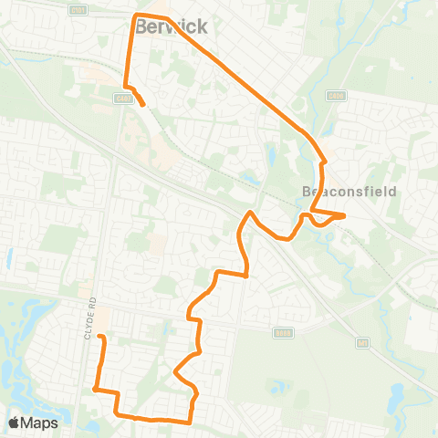 PTV - Public Transport Victoria Eden Rise SC - Berwick Station map