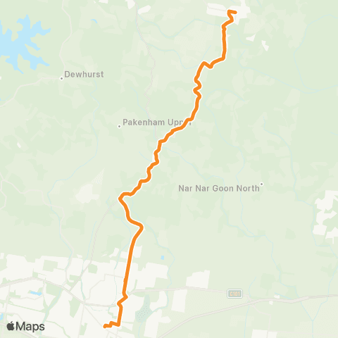 PTV - Public Transport Victoria Gembrook - Pakenham Station map