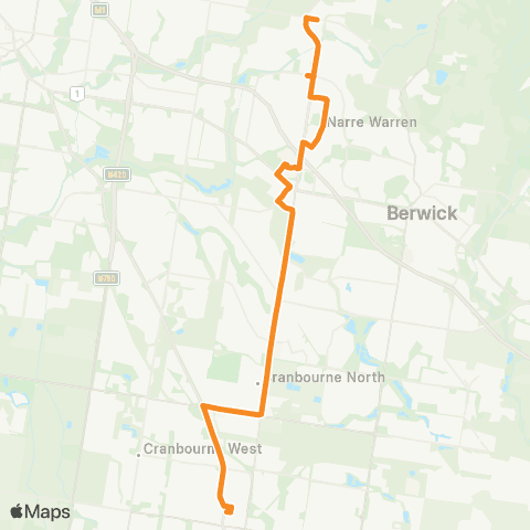 PTV - Public Transport Victoria Cranbourne - Narre Warren North map