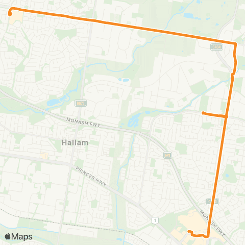 PTV - Public Transport Victoria Endeavour Hills SC - Fountain Gate SC map