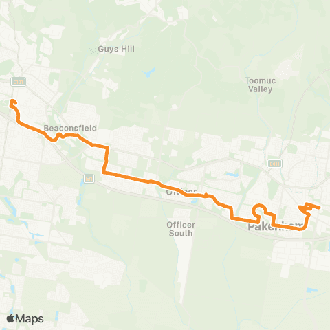 PTV - Public Transport Victoria Berwick Station - Pakenham Station map