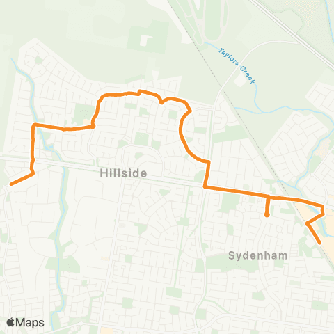 PTV - Public Transport Victoria Hillside - Watergardens Station map